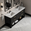James Martin Lucian 72" Double Bathroom Vanity, Carbon Oak
