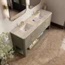 James Martin Lucian 72" Double Bathroom Vanity, Pebble Oak