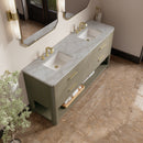 James Martin Lucian 72" Double Bathroom Vanity, Pebble Oak
