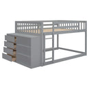 Bunk Bed With 4 Drawers and 3 Shelves