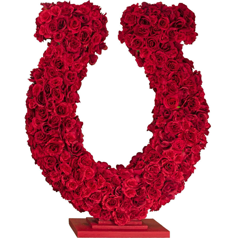 Lucky Rose Petal Horseshoe Centerpiece