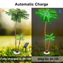LumenX 7FT Solar Lighted Palm Tree, 260 LED 3-Trunk Artificial Palm Tree with Remote, 8 Modes, Timer & USB-C Charging for Outdoor Patio, Pool, Christmas & Tropical Decor