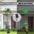 LumenX 7FT Solar Lighted Palm Tree, 260 LED 3-Trunk Artificial Palm Tree with Remote, 8 Modes, Timer & USB-C Charging for Outdoor Patio, Pool, Christmas & Tropical Decor