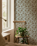 Lunaria Vine Wallpaper in Blue Thistle