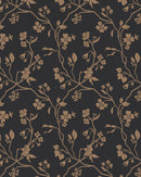 Lunaria Vine Wallpaper in Coal Rose