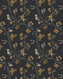 Lunaria Vine Wallpaper in Iron Slate