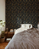 Lunaria Vine Wallpaper in Iron Slate