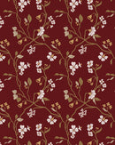 Lunaria Vine Wallpaper in Tuscan Merlot