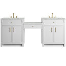 James Martin Bellshire 84" Double Bathroom Vanity, Bright White