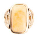 Luster Yellow Agate Golden Statement Ring