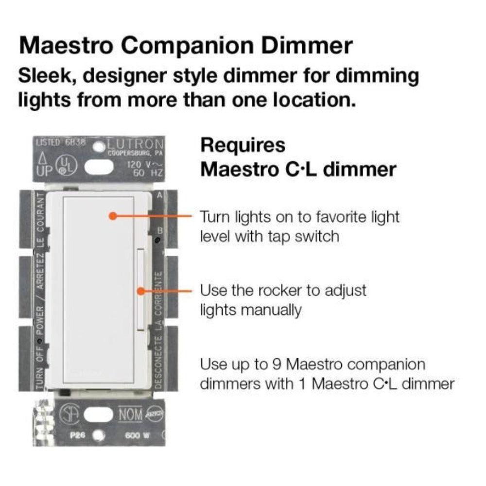 Lutron Maestro C.L Digital Dimmer Multi-Location Switch Kit, White, photo 3 of 7