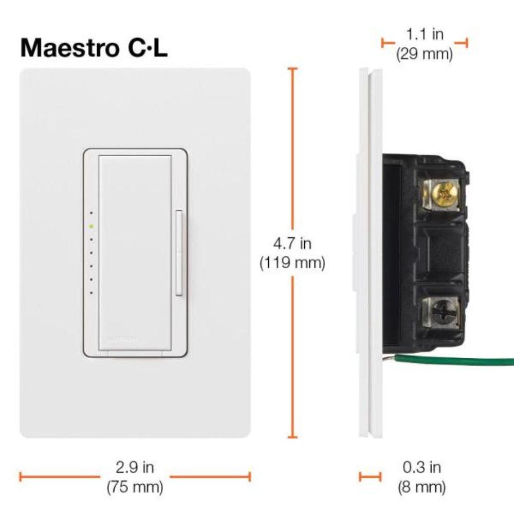 Lutron Maestro C.L Digital Dimmer Multi-Location Switch Kit, White, photo 6 of 7