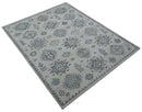 Luxe Custom Made Turkish Ivory Hand knotted Wool And Linen Blend Rug