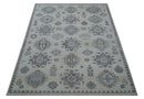 Luxe Custom Made Turkish Ivory Hand knotted Wool And Linen Blend Rug