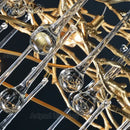 GobekUsa Crystal LED Chandelier: Luxe Gold Lighting Fixture for Living Room & Kitchen
