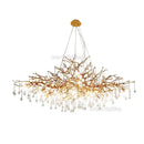 GobekUsa Crystal LED Chandelier: Luxe Gold Lighting Fixture for Living Room & Kitchen