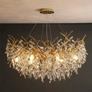 GobekUsa Crystal Branch Pendant Light Chandelier Luxe LED Gold Droplight