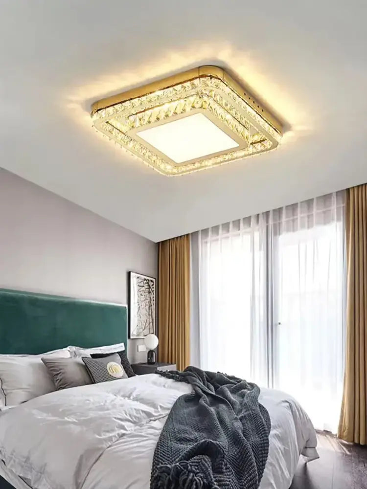 GobekUsa Crystal LED Ceiling Chandelier - Luxe Rectangular Design for Stylish Home Decor, photo 5 of 13