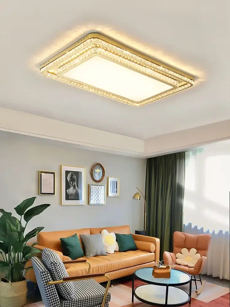 GobekUsa Crystal LED Ceiling Chandelier - Luxe Rectangular Design for Stylish Home Decor, photo 2 of 13
