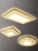 GobekUsa Crystal LED Ceiling Chandelier - Luxe Rectangular Design for Stylish Home Decor