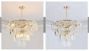 GobekUsa Gold Steel Crystal LED Pendant Light Fixture Luxe Round Hanging Lamp