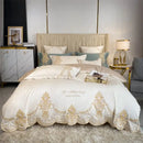 GobekUsa 1000TC Egyptian Cotton Gold Embroidery 4Pcs Bedding Set - Luxe Chic Collection