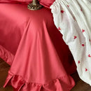 GobekUsa Egyptian Cotton Lace Ruffles Wedding Bedding Set 4-Piece Luxe Collection