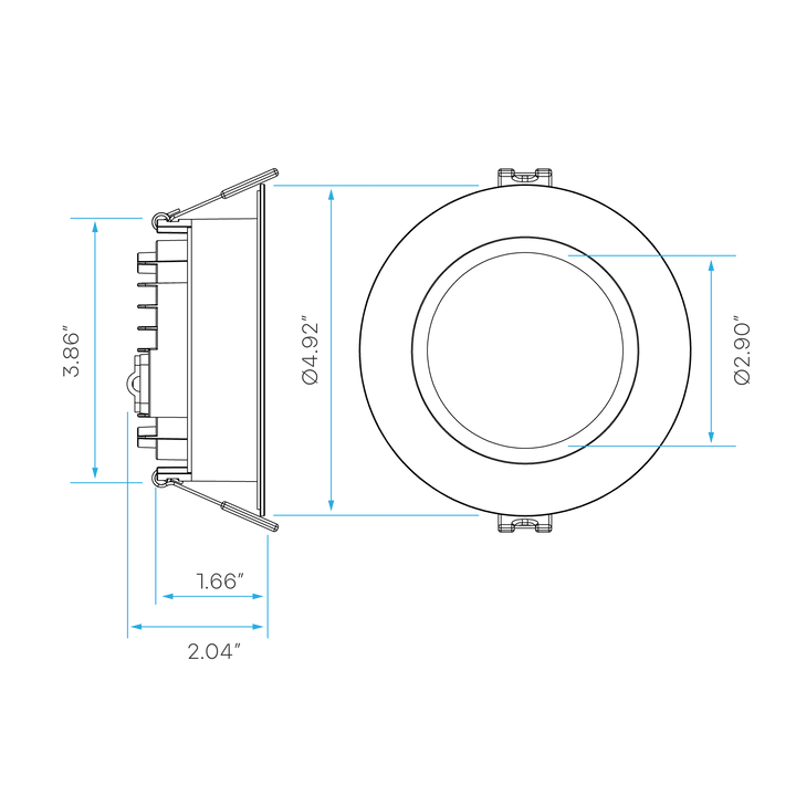 Luxrite LR22632 4" 15W LED Round Regressed Wafer Selectable CCT Hi Lumen