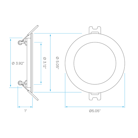 Luxrite LR22740 4" 10.5W LED Round Recessed Slim Wafer Selectable RGBW