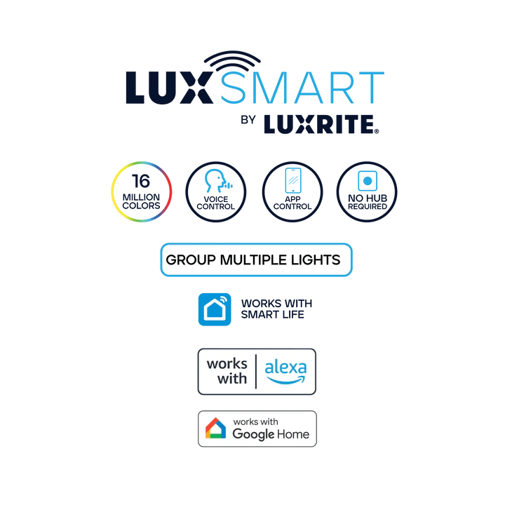 Luxrite LR22742 4" 10.5W LED Square Recessed Slim Wafer Selectable RGBW