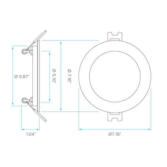 Luxrite LR22745 6" 13W LED Round Recessed Slim Wafer Selectable RGBW