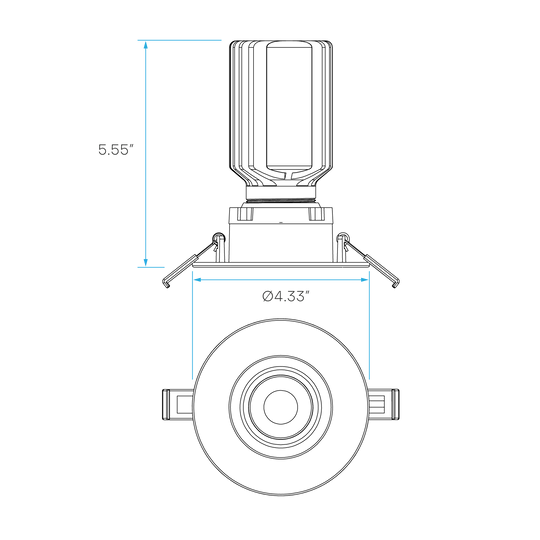 Luxrite LR23227 3" 12W LED Regress Spotlight Gimbal Round Selectable CCT