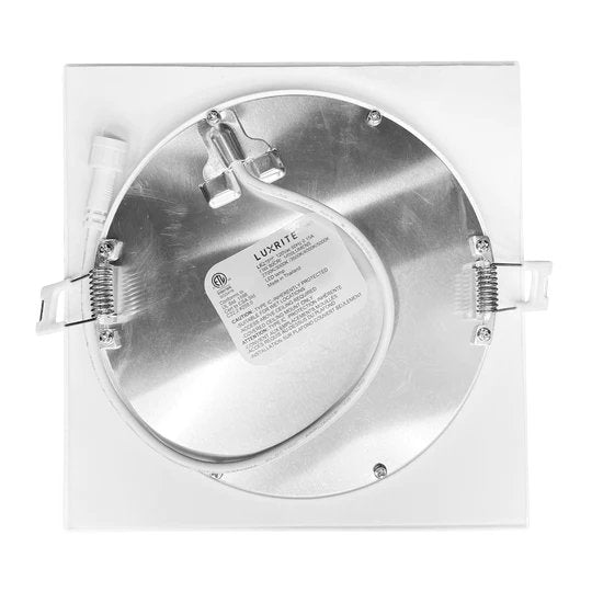 Luxrite LR23747 6" 15W LED Square Recessed Slim Wafer Selectable CCT Hi Output