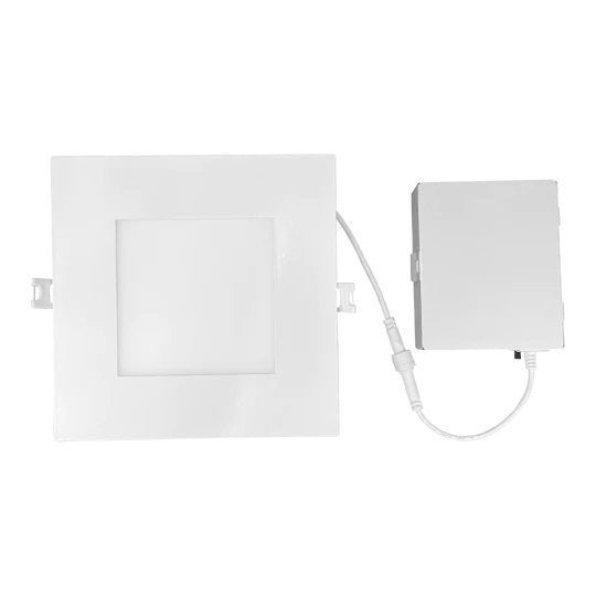 Luxrite LR23747 6" 15W LED Square Recessed Slim Wafer Selectable CCT Hi Output