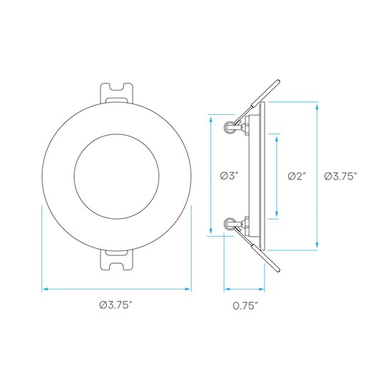 Luxrite LR23751 3" 8W LED Round Recessed Slim Wafer Selectable CCT