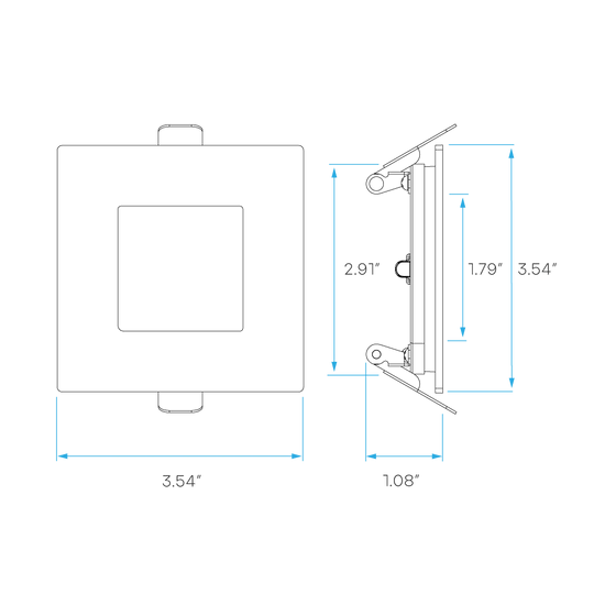 Luxrite LR23754 3" 8W LED Square Recessed Slim Wafer Selectable CCT