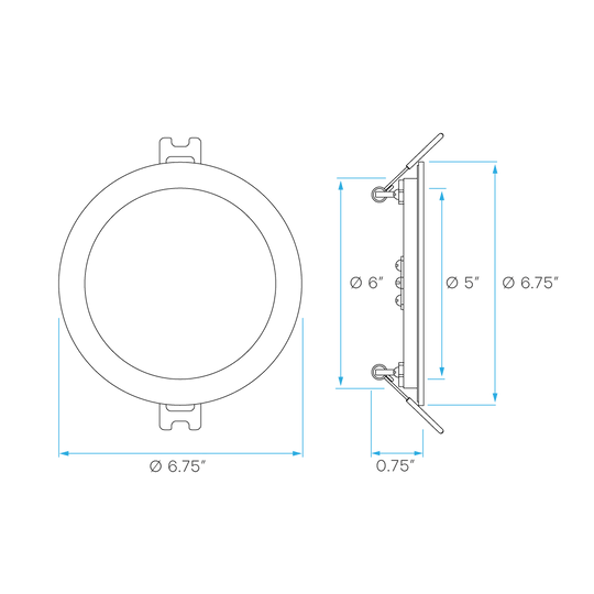 Luxrite LR23761 6" 12W LED Round Recessed Slim Wafer Selectable CCT