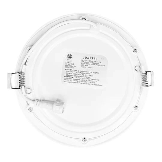 Luxrite LR23761 6" 12W LED Round Recessed Slim Wafer Selectable CCT