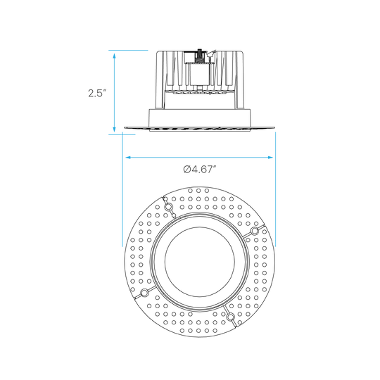 Luxrite LR24927 3" 10W LED Trimless Regressed Spotlight Selectable CCT