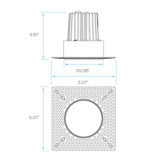 Luxrite LR25454 3" 15W LED Trimless Spotlight Selectable CCT