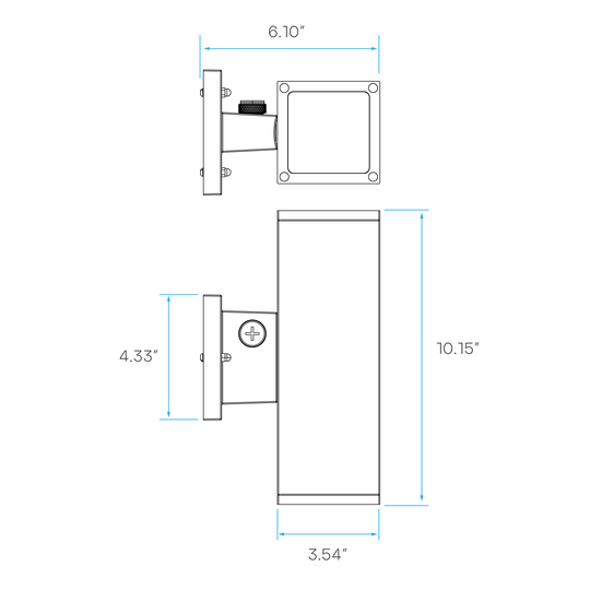 Luxrite LR40345 10" 24W LED Up Down Wall Sconce Selectable CCT/Wattage Photocell