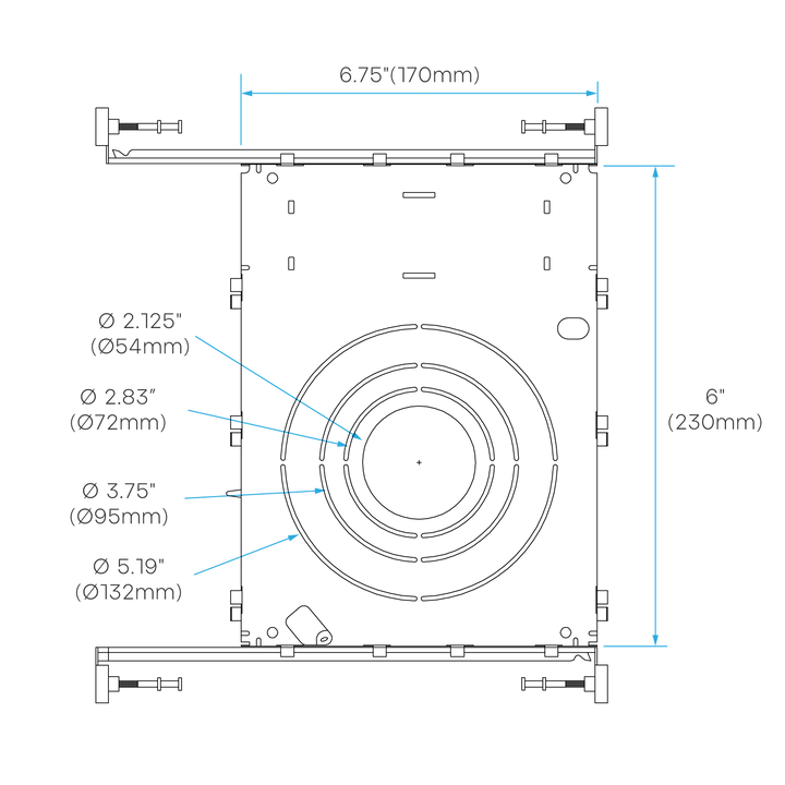 Luxrite LR41004 Round New Construction Mounting Plate