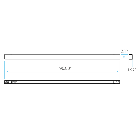 Luxrite LR42615 8FT 80W Architectural Linear Selectable CCT/Wattage