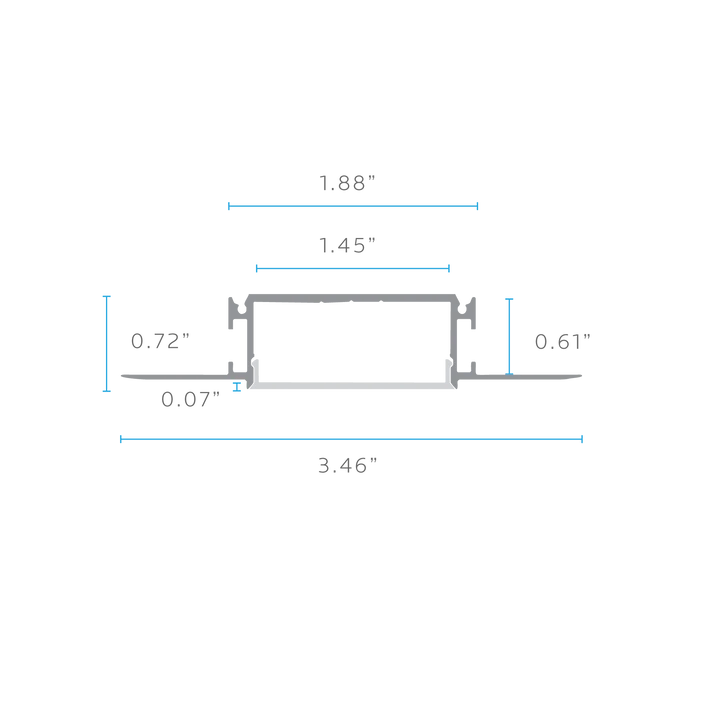 Luxrite LR43080 Recessed LED Tape Mud In Channels 1.45"