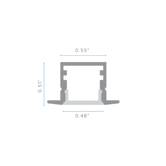 Luxrite LR43150 Recessed Mount LED Tape Channels .48"