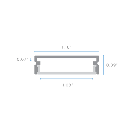 Luxrite LR43210 Wide Surface Mount LED Tape Channels 1.08"