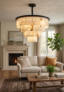 Luxurious Cascading Snow Plaster Chandelier