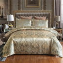 GobekUsa Jacquard Satin Luxury Bedding Set - Queen Size Luxe Duvet Cover Set