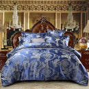 GobekUsa Jacquard Satin Luxury Bedding Set - Queen Size Luxe Duvet Cover Set