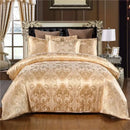 GobekUsa Jacquard Satin Luxury Bedding Set - Queen Size Luxe Duvet Cover Set